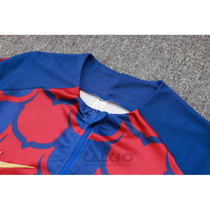 Tuta da Track di Felpa FC Barcellona Bambino 2024-2025 Blu e Rosso